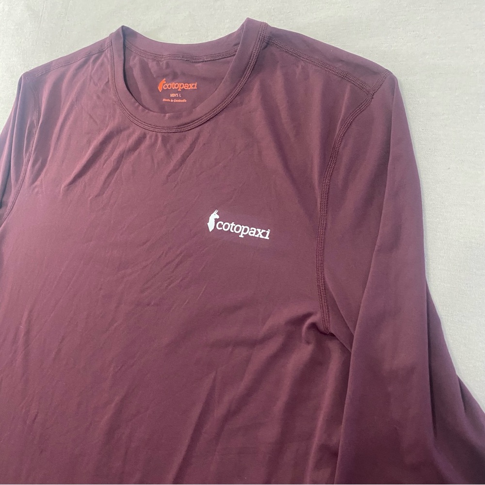 Cotopaxi Shirt Men's L Burgundy Fino Tech Tee Performance Casual Outdoor Hiking - Picture 4 of 13